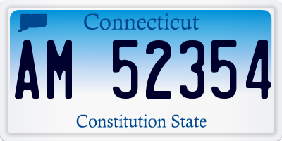 CT license plate AM52354