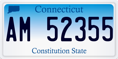 CT license plate AM52355