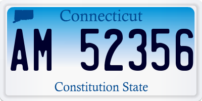 CT license plate AM52356