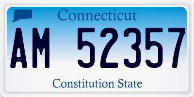 CT license plate AM52357