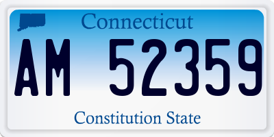 CT license plate AM52359