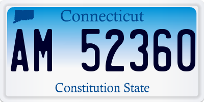 CT license plate AM52360