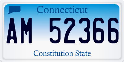 CT license plate AM52366