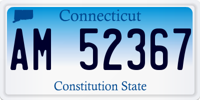 CT license plate AM52367