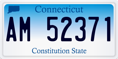 CT license plate AM52371