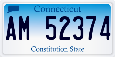 CT license plate AM52374