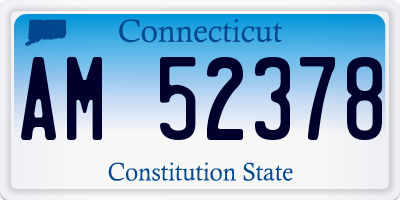 CT license plate AM52378