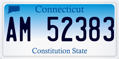 CT license plate AM52383