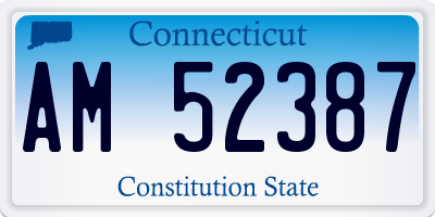 CT license plate AM52387