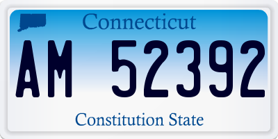 CT license plate AM52392