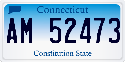 CT license plate AM52473