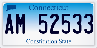 CT license plate AM52533