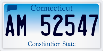 CT license plate AM52547