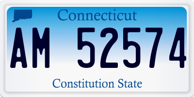 CT license plate AM52574