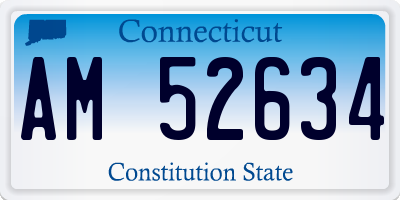 CT license plate AM52634
