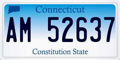 CT license plate AM52637