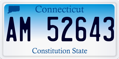 CT license plate AM52643