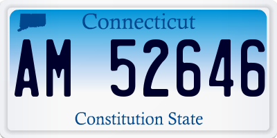 CT license plate AM52646
