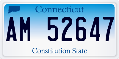 CT license plate AM52647