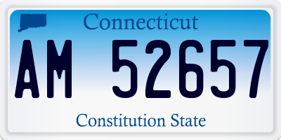 CT license plate AM52657
