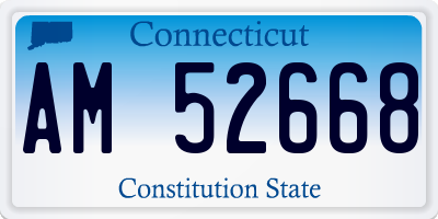 CT license plate AM52668