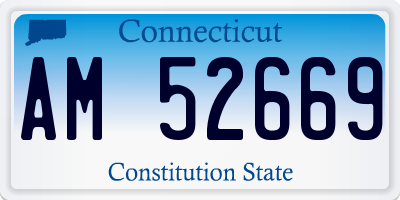 CT license plate AM52669