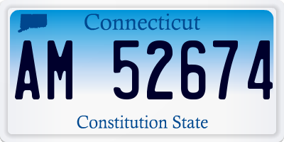 CT license plate AM52674