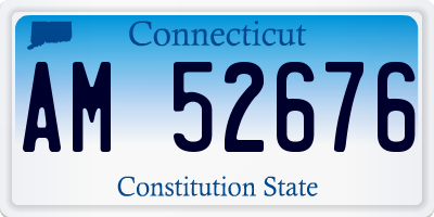 CT license plate AM52676