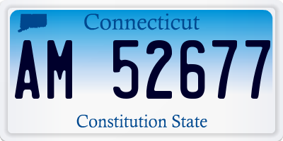 CT license plate AM52677