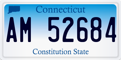 CT license plate AM52684