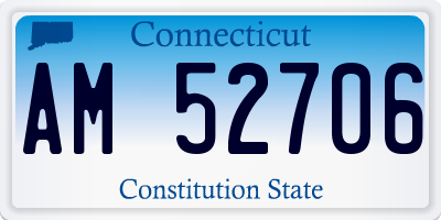CT license plate AM52706
