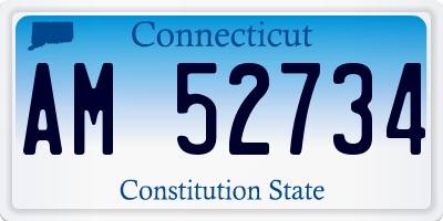 CT license plate AM52734