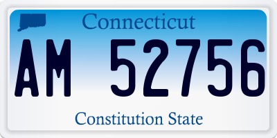 CT license plate AM52756