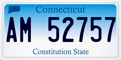 CT license plate AM52757