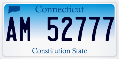 CT license plate AM52777