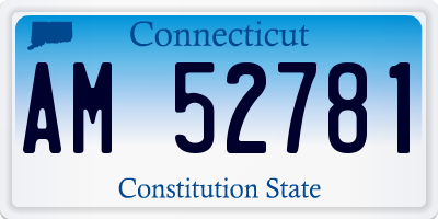 CT license plate AM52781