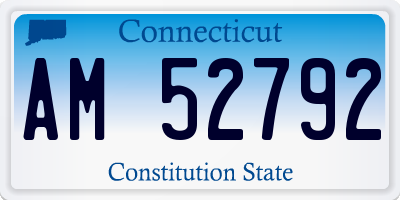 CT license plate AM52792