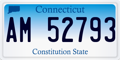 CT license plate AM52793