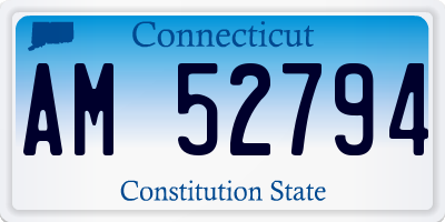 CT license plate AM52794