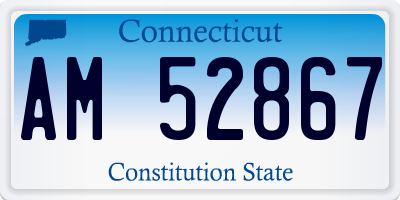 CT license plate AM52867