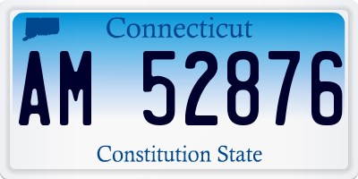 CT license plate AM52876