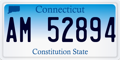 CT license plate AM52894