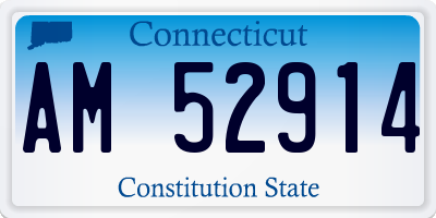 CT license plate AM52914
