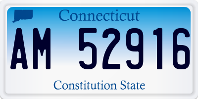 CT license plate AM52916
