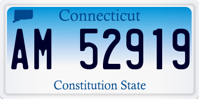 CT license plate AM52919