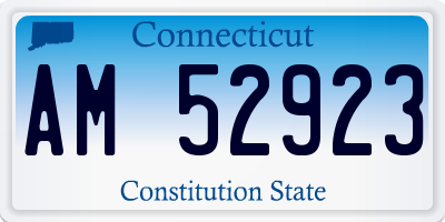 CT license plate AM52923