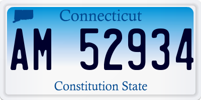 CT license plate AM52934