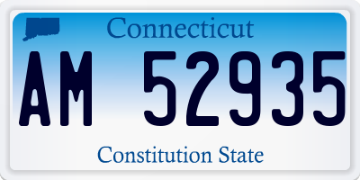 CT license plate AM52935