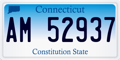 CT license plate AM52937