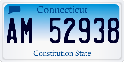 CT license plate AM52938